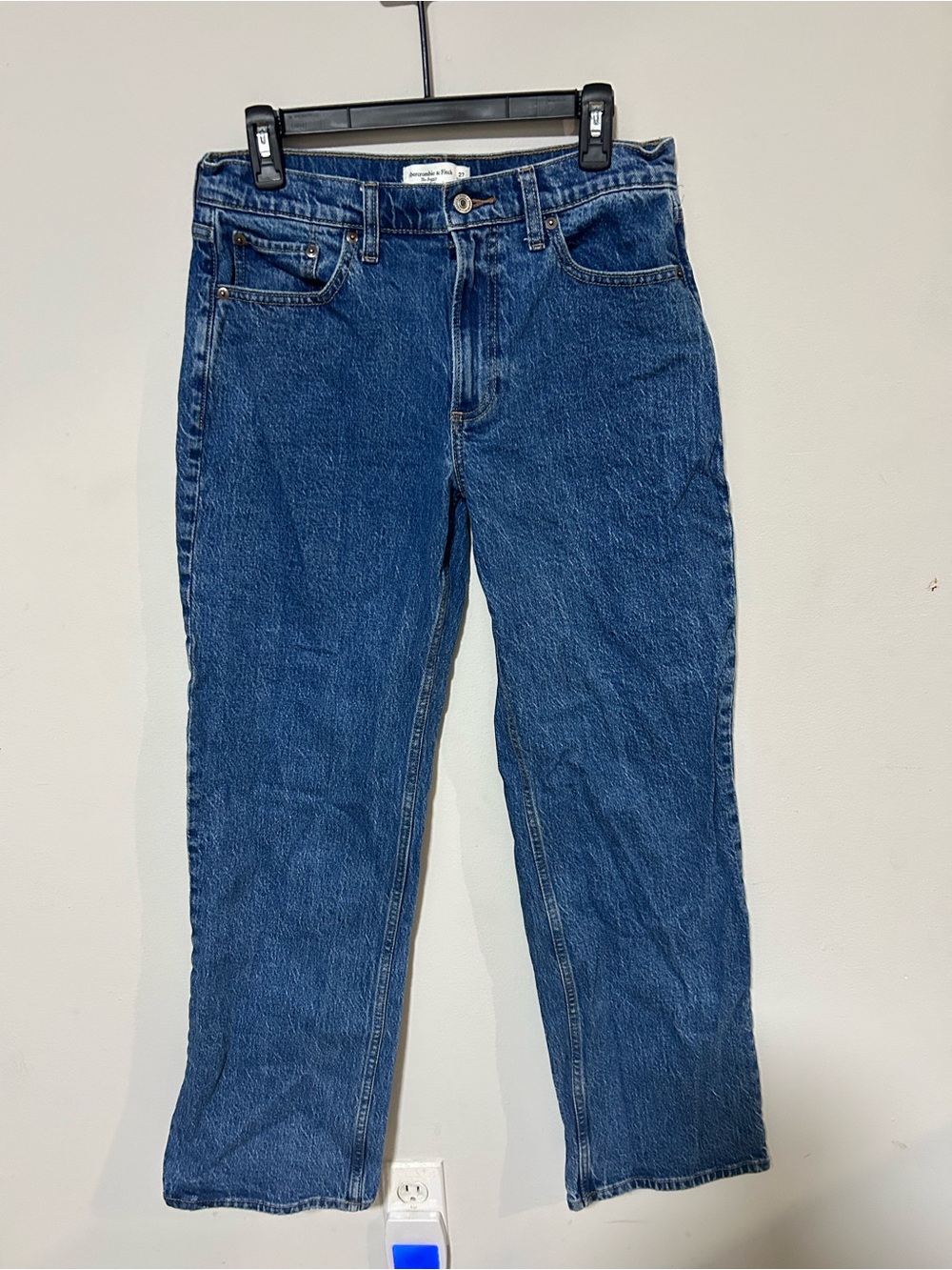 Abercrombie & Fitch 90s Straight High Rise Jeans Medium Wash Size 27 0335